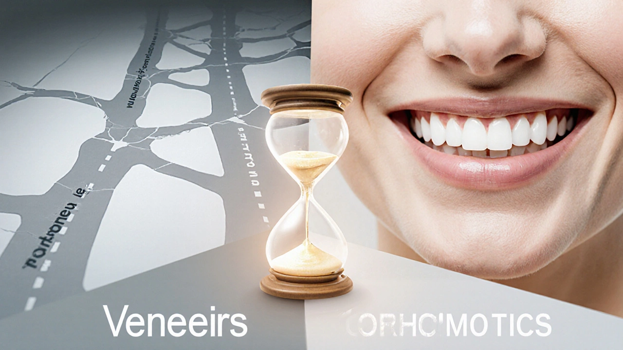 Two paths to a smile: quick veneers vs. slow orthodontics.