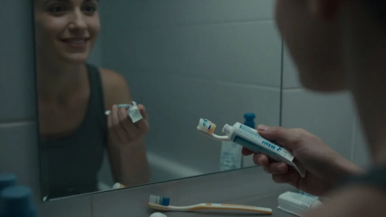 Člověk v zrcadle vidí tenčí a průhledné zuby místo bělšího úsměvu.