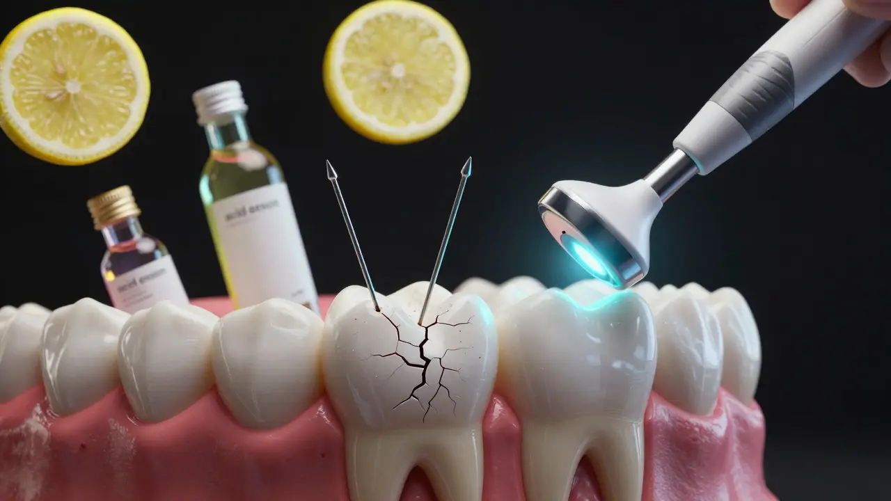 Koncept poškození zubů domácími metodami oproti profesionální hygieně