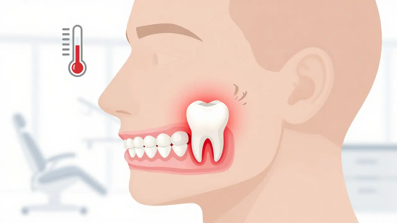 Schéma zapáleného zubu a příznaky vyžadující návštěvu dentistry